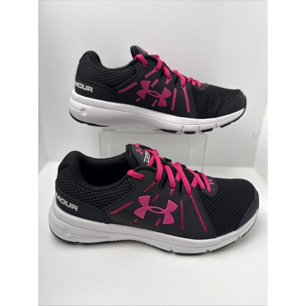 Under Armor Dash Run 2 Women's 6.5 Running/Casual Shoes, Black/Pink, New